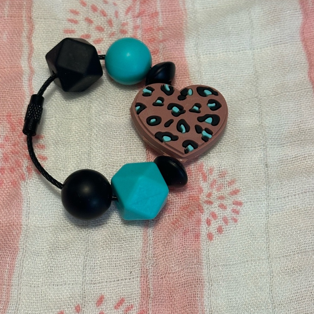 Heart Leopard Print Bag Charm